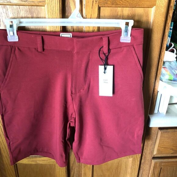 NWT Swet Tailor Everyday Chino Shorts Red Wine - 33 - Picture 4 of 9